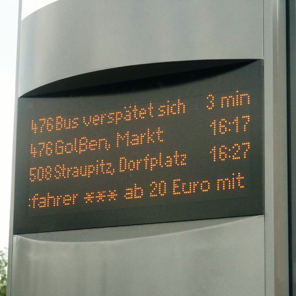 Abfahrtszeitenmodul für ARCUS Technikstele