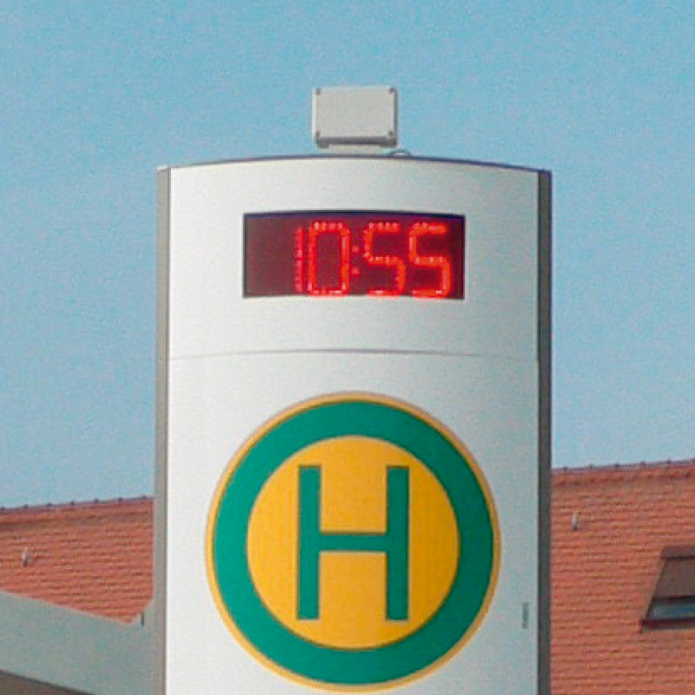 kombinierte Anzeige für Uhrzeit und Temperatur (digital)