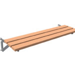 Einhängesitzbank Typ A für Wartehallen mit 3er Holzlattung