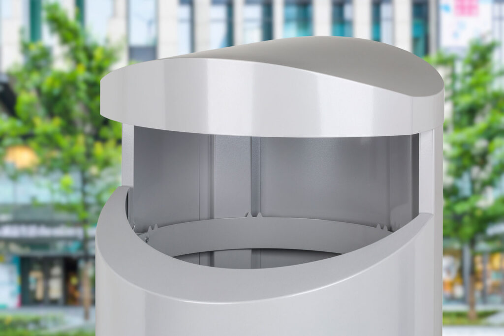 Abfallbehälter M-90 Detail Einwurföffnung