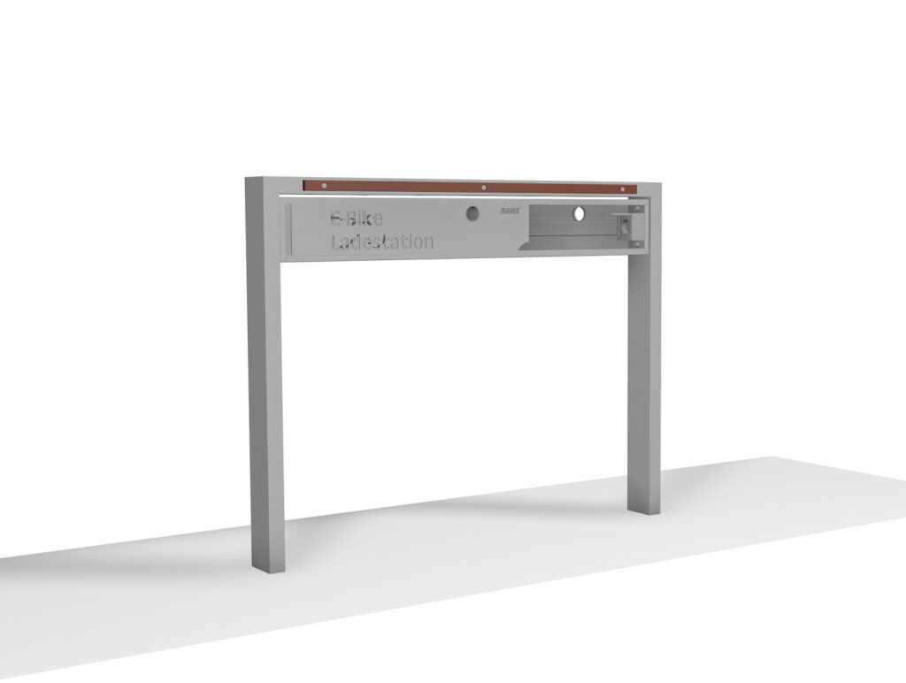 E-Bike Ladebügel mit geöffnetem Fach