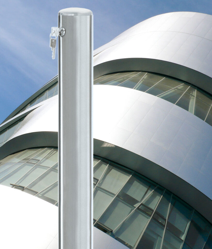 Edelstahlpoller mit flachem Kopf