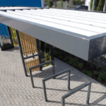 Dacheindeckung mit Trapezblech der Wartehalle CLEAN