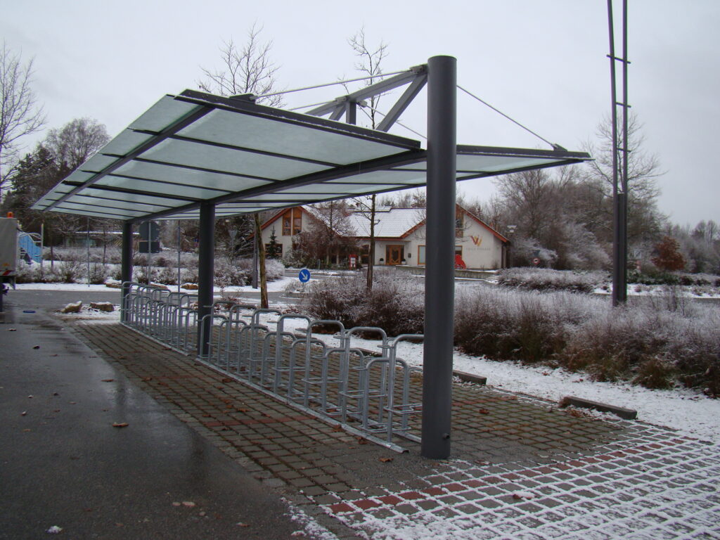 Fahrradunterstand System O doppelzeilig freitragend