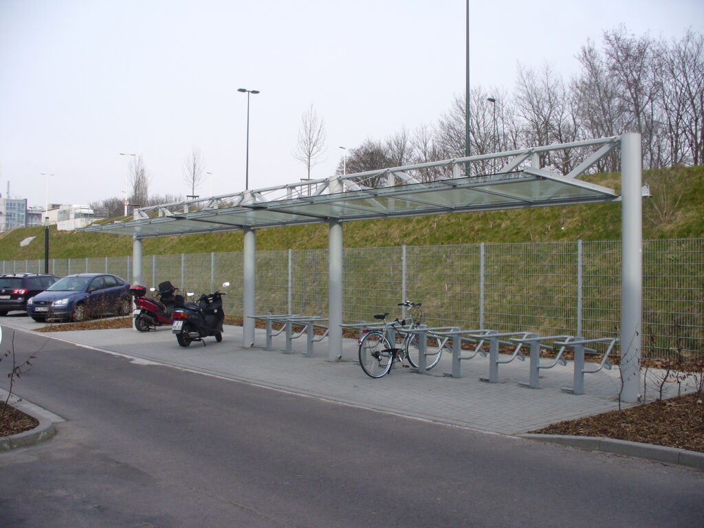 Fahrradüberdachung System O DZ mit Fahrradbügel HT 3-N