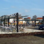 Fahrradabstellanlage System O doppelzeilig mit Fahrradbügel Typ U