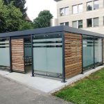 PROTECT als Fahrradüberdachung mit abschließbarer Zugangstür