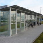 Fahrradabstellanlage RASTER 22 einzeilig mit Fahrradbügel Typ U (Vierkantprofil)