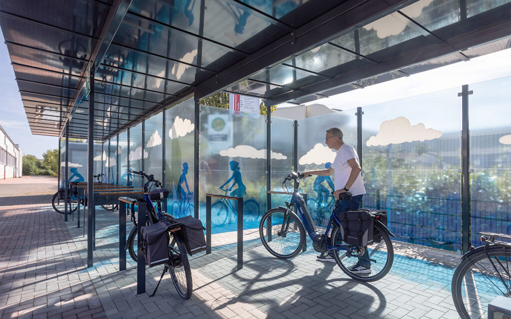 Fahrradüberdachung System X doppelzeilig