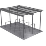 Fahrradüberdachung System X doppelzeilig 3-feldrig