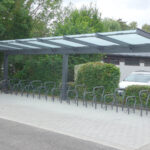 einzeilige Fahrradüberdachung System Y freitragend