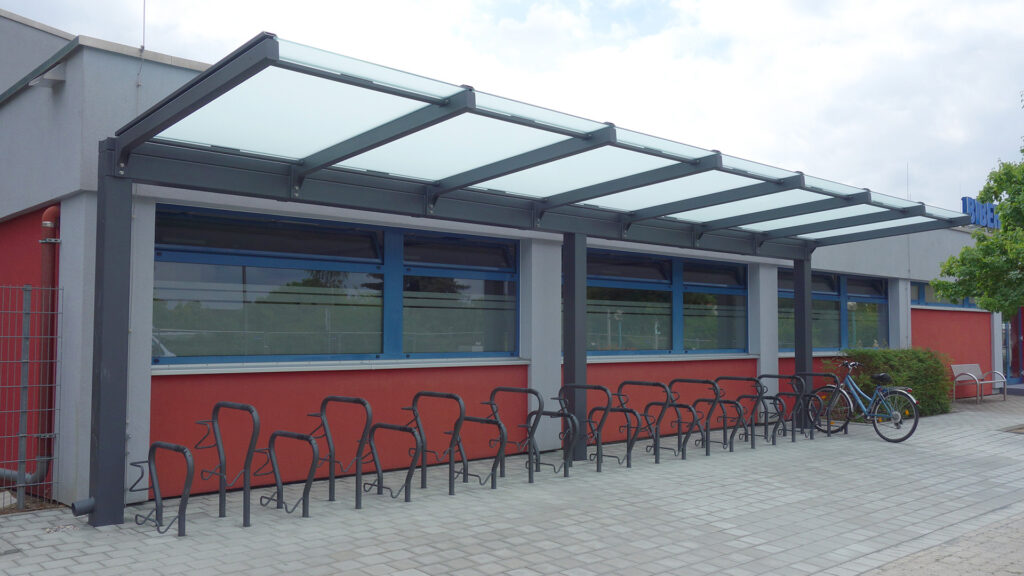 Fahrradüberdachung FAA-Y einzeilig ohne Seitenwände