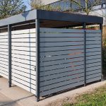 Geschlossener Bereich der Fahrradüberdachung PROTECT in Hattingen