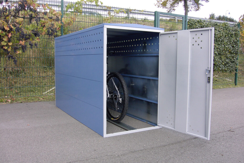 geöffnete Einzelbox Fahrradgarage M1