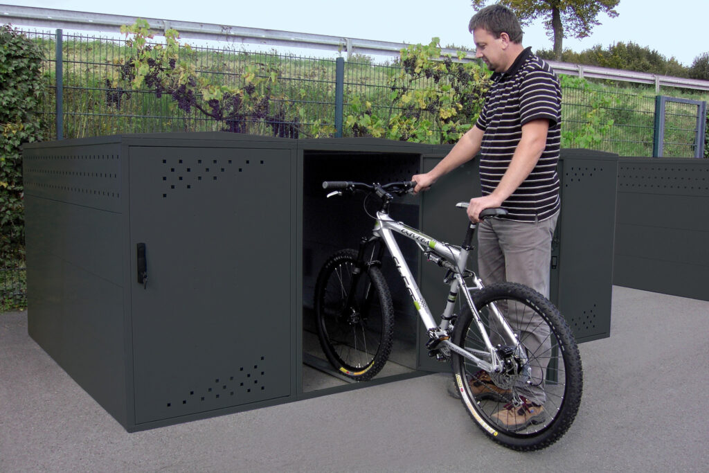 Einstellen des Rades in Fahrradgarage M1