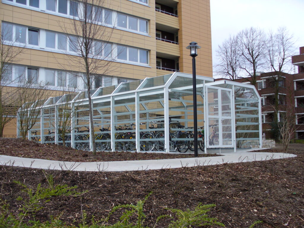 Fahrradabstellanlage System A mit abschließbaren Türen