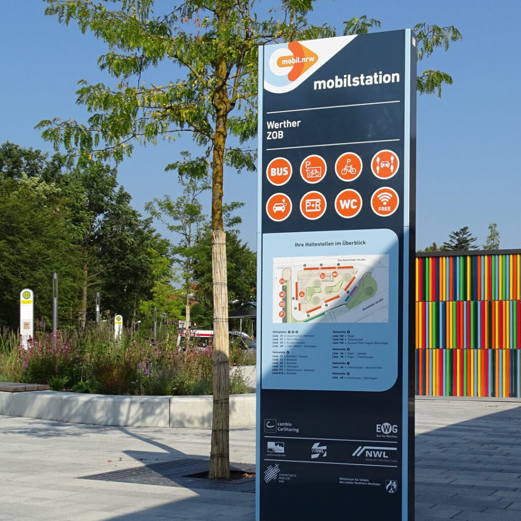 FIS 6-N mit Übersichtsplan am ZOB Werther