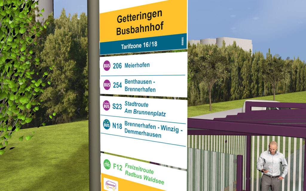 Detail der Wechselschilder im FLAG Schildsystem