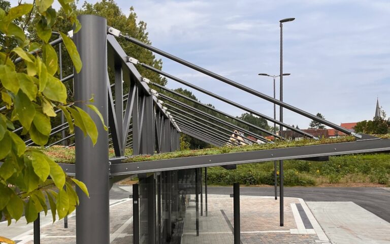 Gründach der Überdachung System O DZ in Hammelburg