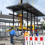 Zusammenbau des Pavillons