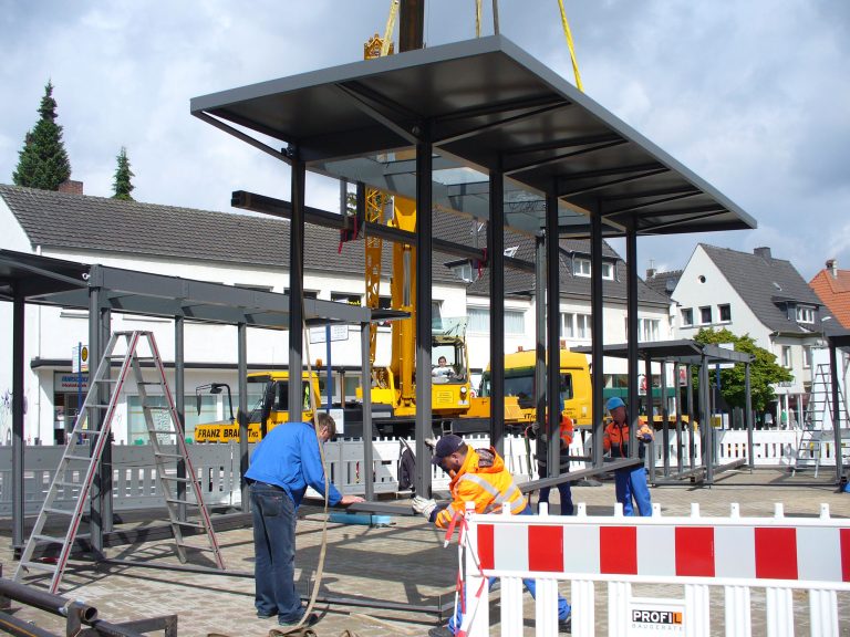 Zusammenbau des Pavillons