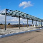 freitragende Überdachung System O doppelzeilig mit FGI System