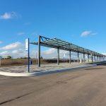 Der neue ZOB Heskem mit 72,5 m langer Überdachung des Systems O