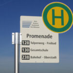 Kompaktschild ST-4 seitlich am Mast befestigt