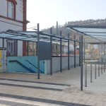 Treppeneinhausung System O mit Fahrradüberdachung System O in Lauda-Königshofen