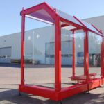 Mobile Wartehalle System A mit Zusatzgewichten bis Windlastzone 2