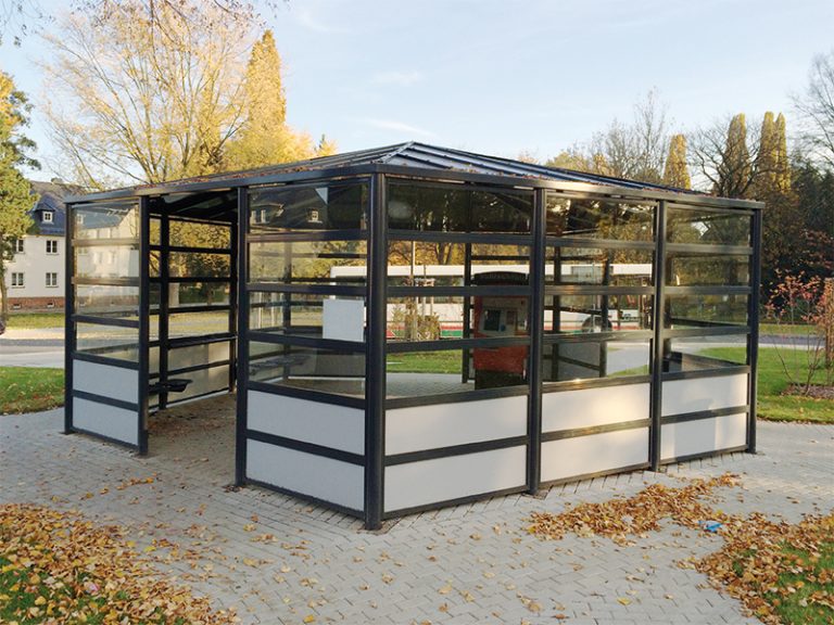 Größräumige Überdachung als Pavillon Typ Pentagon