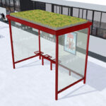 Rendering Gründach Wartehalle B-G mit ganzer Seitenwand