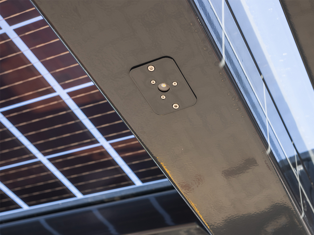 optionale LED Beleuchtung im Solar-Carport