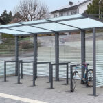 Fahrradabstellanlage System O DZ mit Fahrradbügel U aus Vierkantrohr