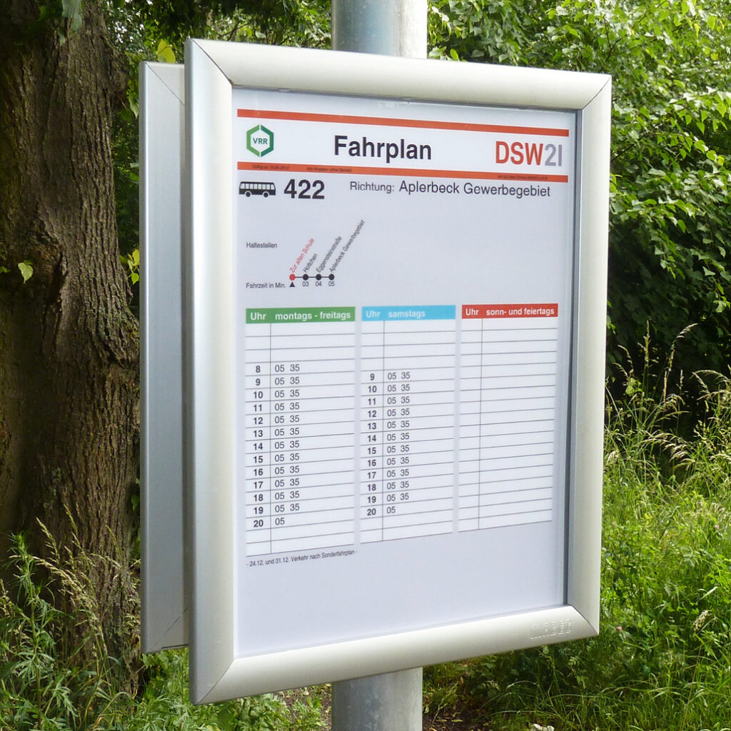 Fahrplankasten FKLS Rücken-an-Rücken