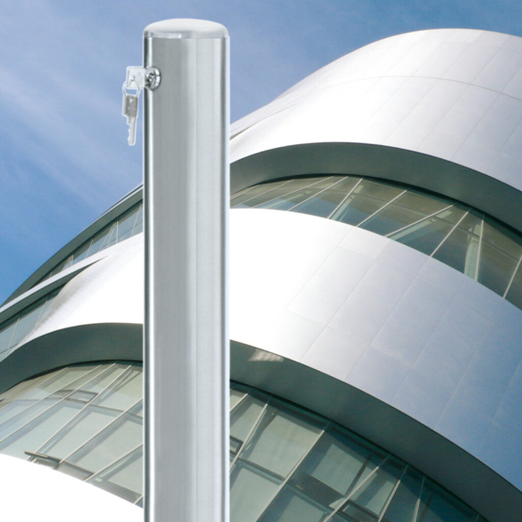 Edelstahlpoller mit flachem Kopf