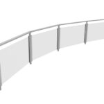 Spritzschutzwand BASIC in polygone Aufstellung
