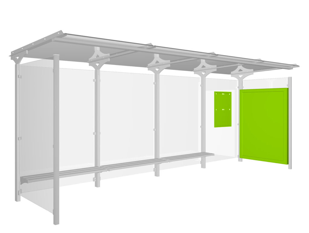 MT 300.200 Werbevitrine für City-Light Poster in Seitenwand einer Wartehalle