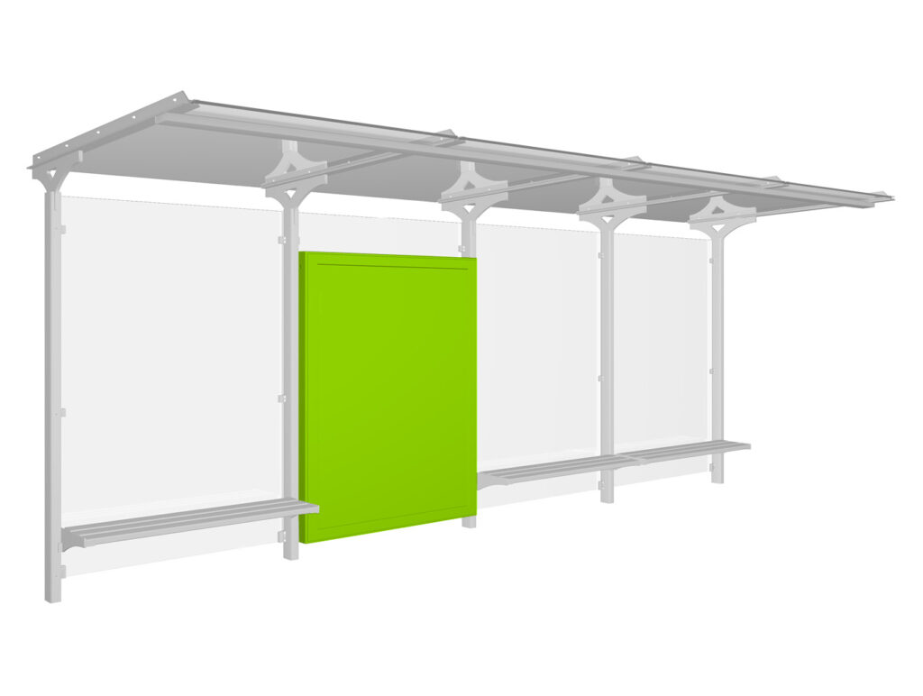 MT 300.200 Werbevitrine für City-Light Poster in Rückwand einer Wartehalle