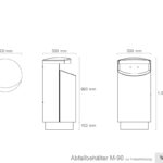 Abfallbehälter M-90 Abmessungen
