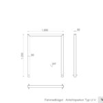 Abmessungen Anlehnparker Typ U Vierkantprofil