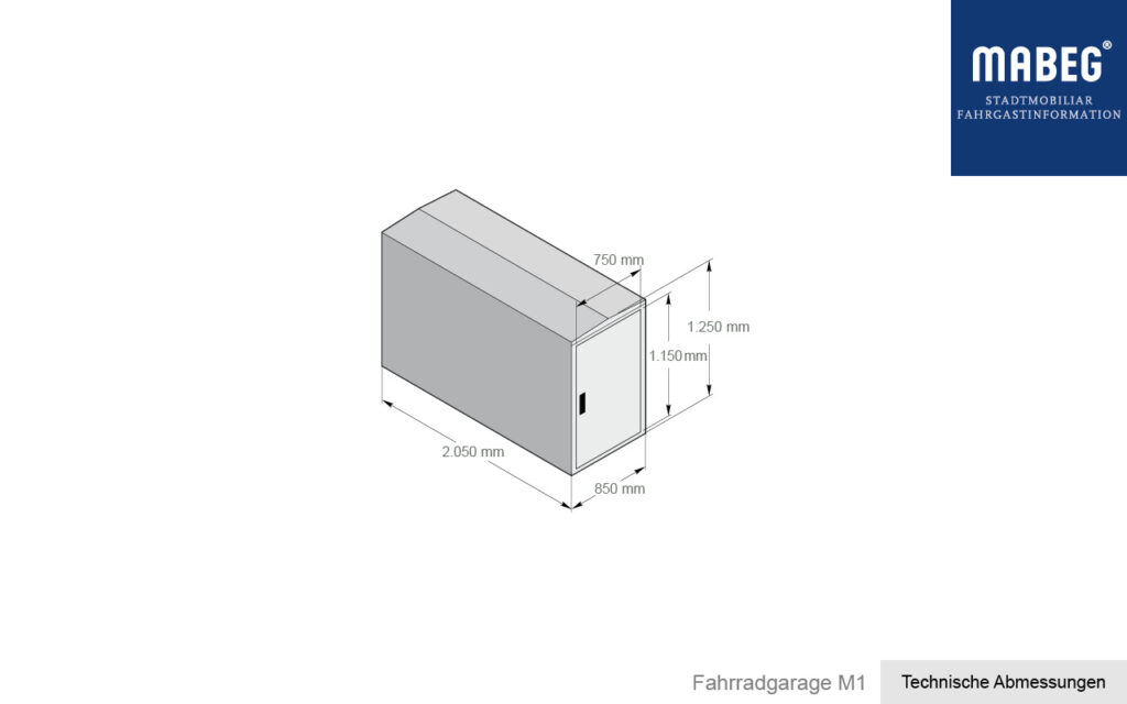 Abmessungen Fahrradbox M1