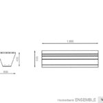 Abmessungen ENSEMBLE Hockerbank