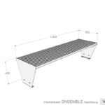 Abmessungen ENSEMBLE Hockerbank
