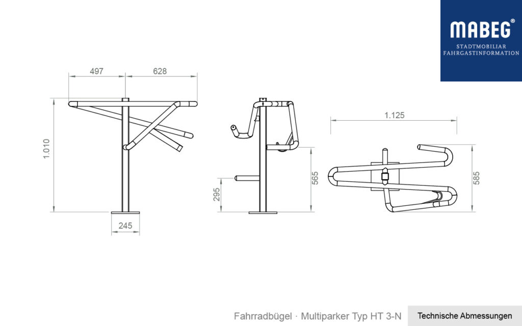 Abmessungen Multiparker Typ HT3-N
