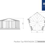 Technische Abmessungen Pavillon Typ Pentagon