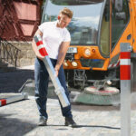 Vierkantpfosten, umleg- und heraushebbar