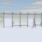 Seitenansicht der kundenspezifischen Wartehalle System O für Norderney