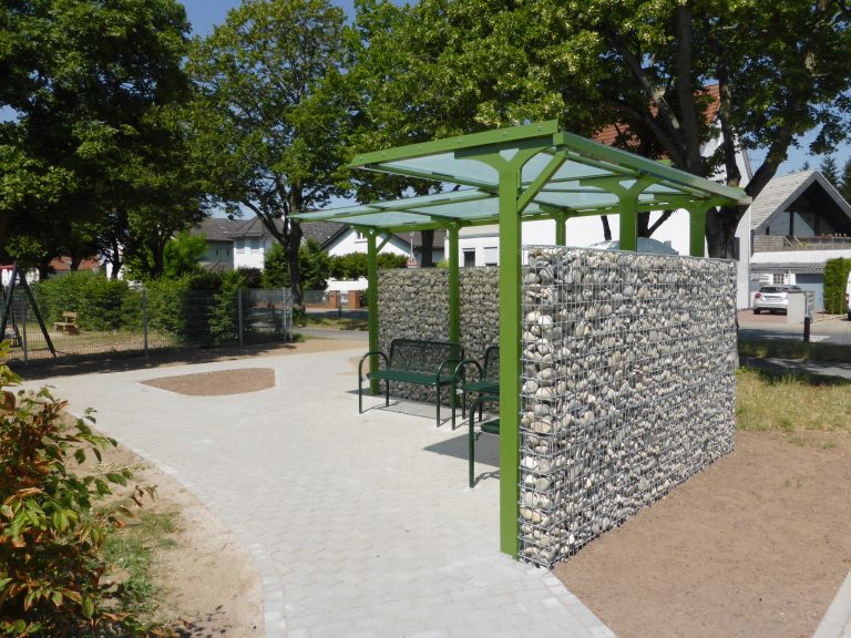 Überdachung Baureihe F über Eck-Lösung