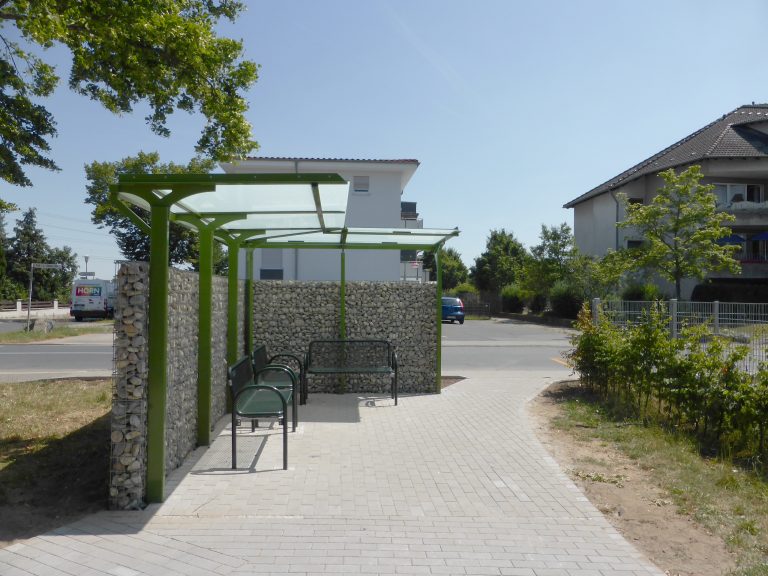 Seitenansicht Sitzgruppe Überdachung F